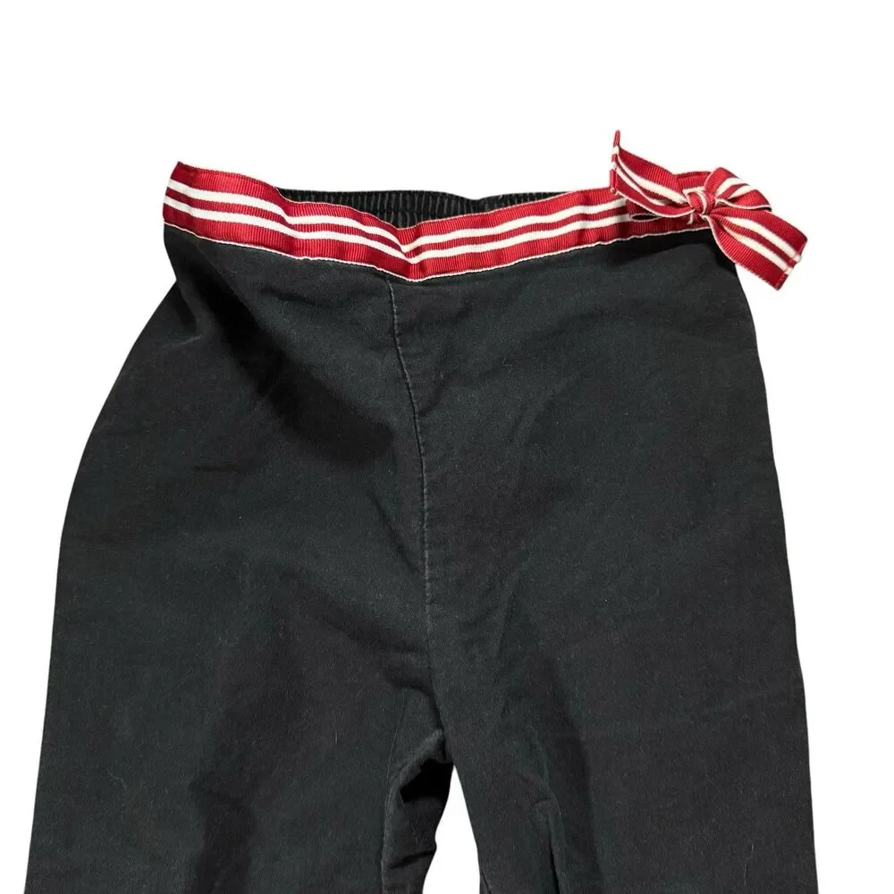 VTG‎ Gymboree Large Daisy Flower Pants Red Belt Black Cute